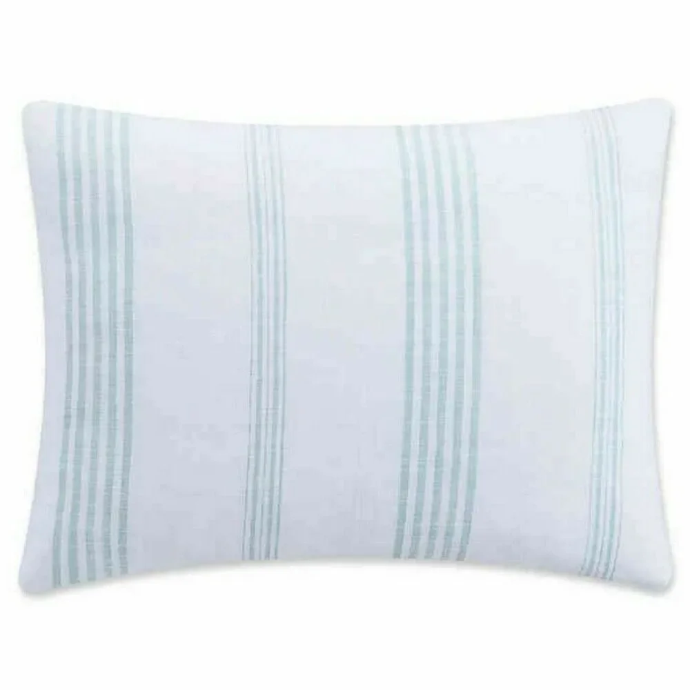 KAS Room Standard Shams Clifton Aqua Pillow Sham Summer Set of 2 Dorm Room